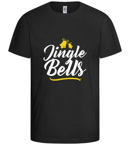 Christmas Jingle Bells Design - Comfort kids fitted t-shirt_DEEP BLACK_front