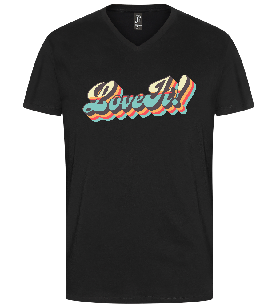 Love It Design - Premium men's v-neck t-shirt_DEEP BLACK_front