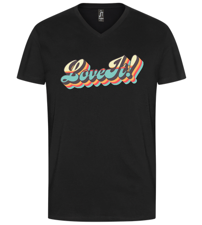 Love It Design - Premium men's v-neck t-shirt_DEEP BLACK_front