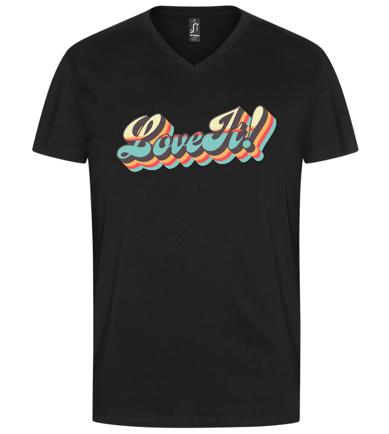 Love It Design - Premium men's v-neck t-shirt_DEEP BLACK_front