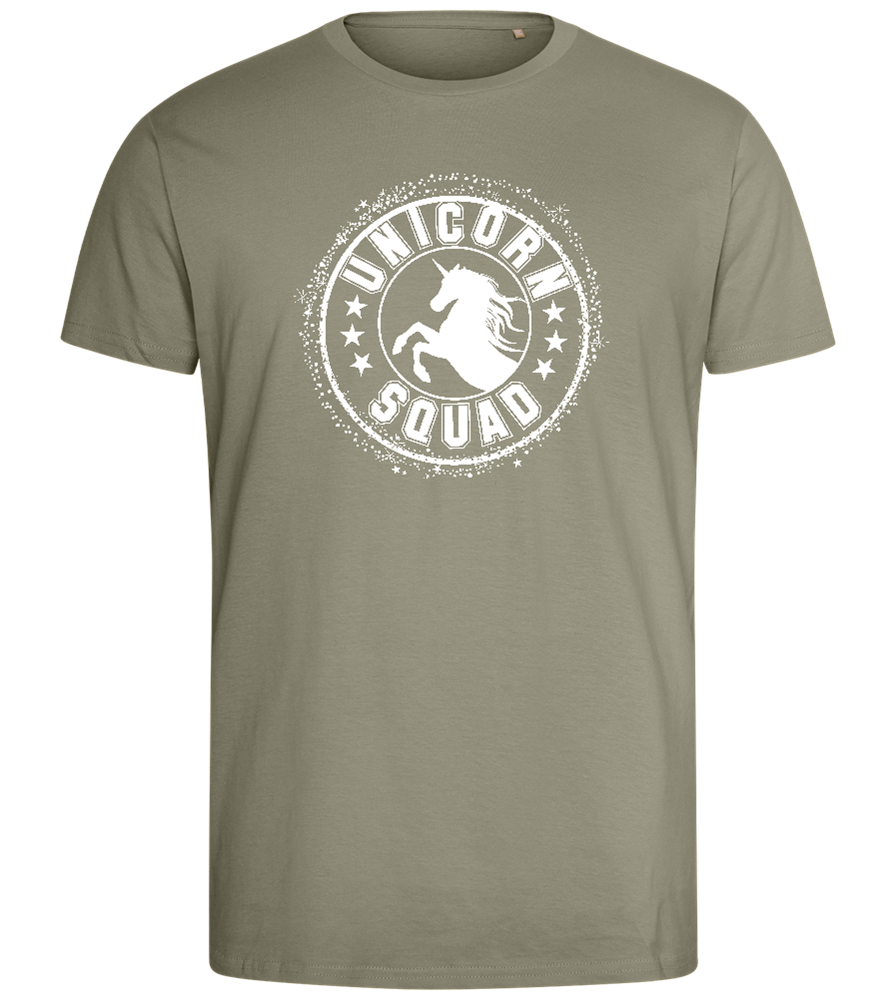 Unicorn Squad Logo Design - Comfort men's fitted t-shirt_KHAKI_front