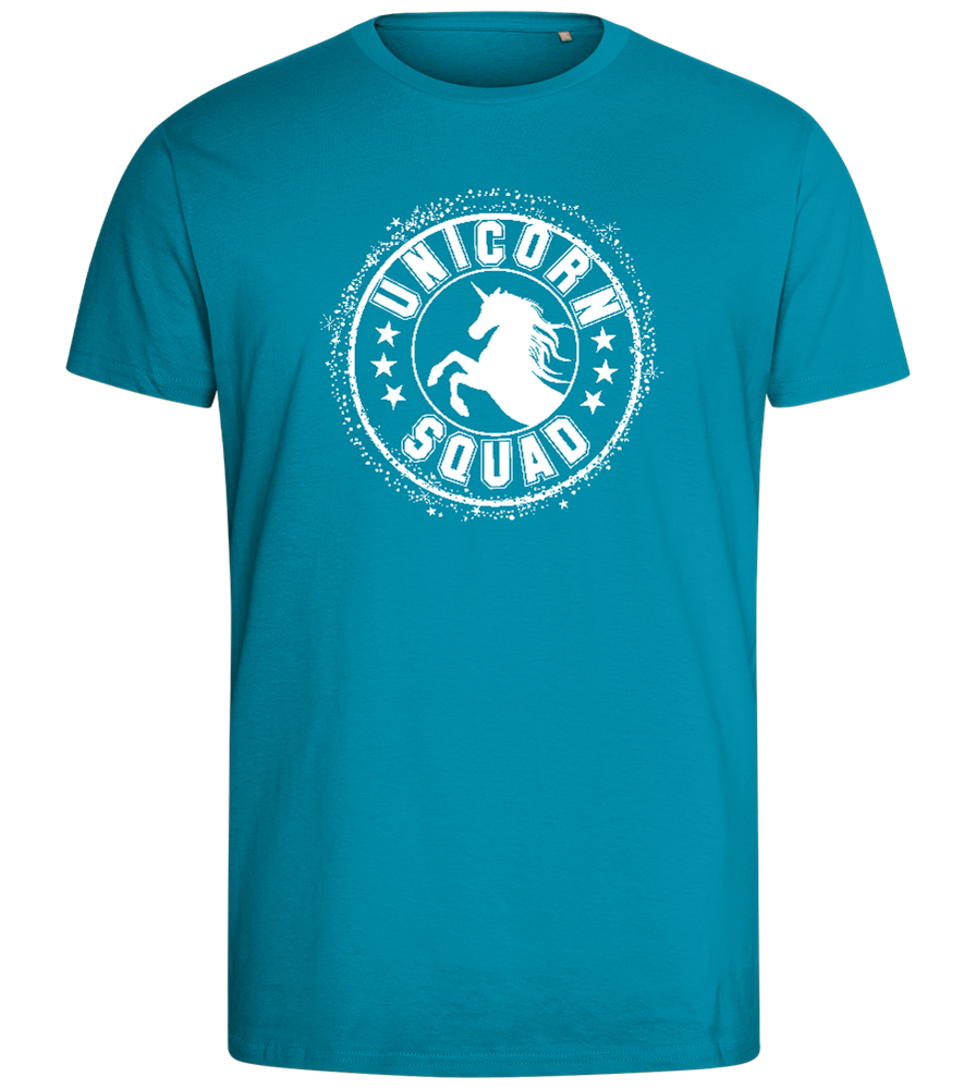 Unicorn Squad Logo Design - Comfort men's fitted t-shirt_TURQUOISE_front