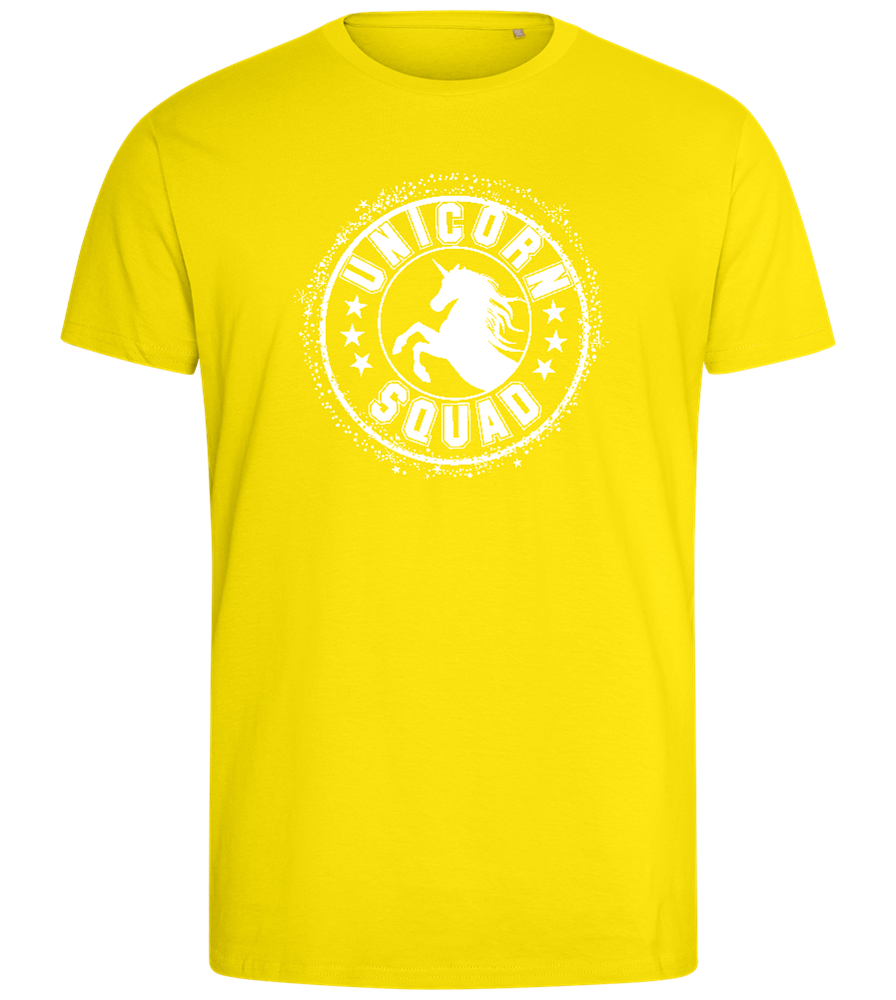 Unicorn Squad Logo Design - Comfort men's fitted t-shirt_YELLOW_front