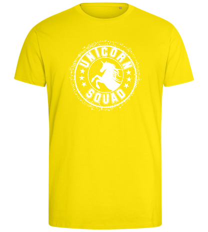 Unicorn Squad Logo Design - Comfort men's fitted t-shirt_YELLOW_front