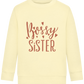 Bossy Sister Text Design - Comfort Kids Sweater_AMARELO CLARO_front