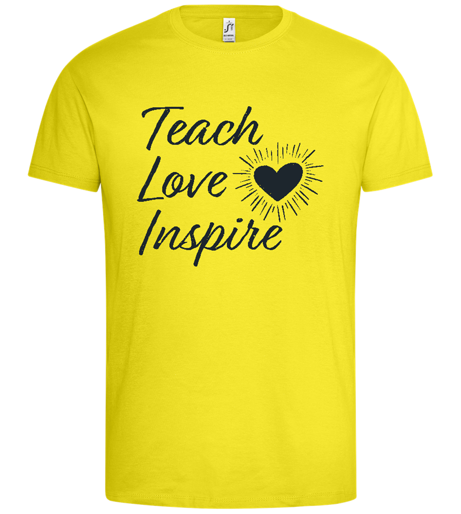 Teach Love Inspire Heart Design - Premium men's t-shirt_LEMON_front