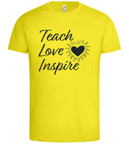 Teach Love Inspire Heart Design - Premium men's t-shirt_LEMON_front