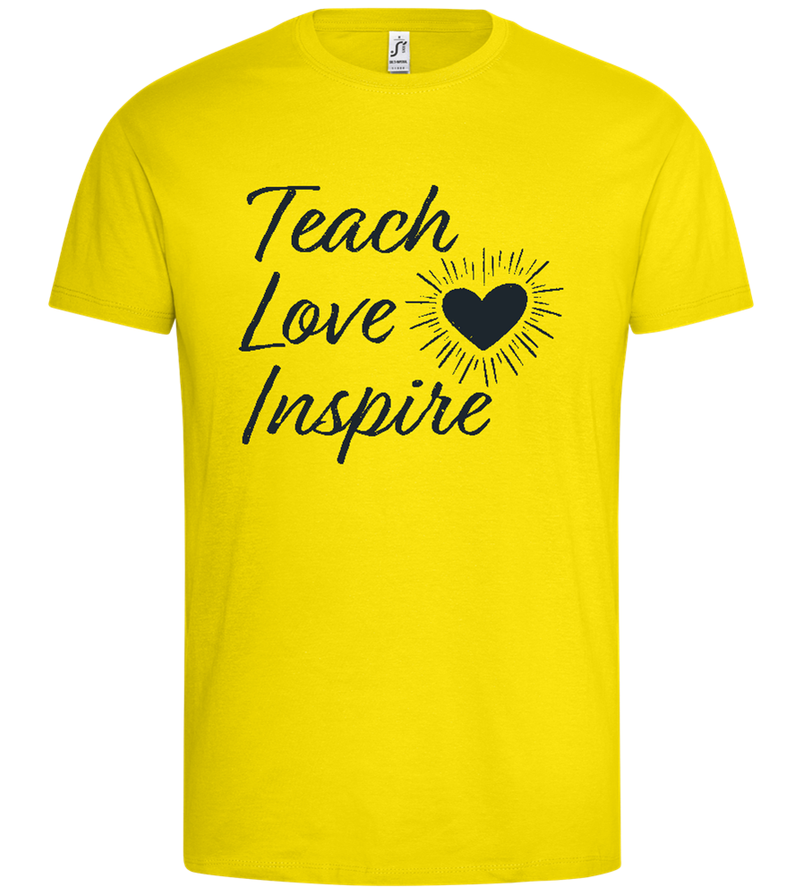 Teach Love Inspire Heart Design - Premium men's t-shirt_YELLOW_front