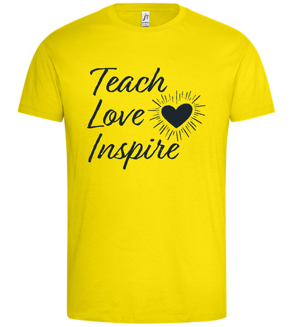 Teach Love Inspire Heart Design - Premium men's t-shirt_YELLOW_front