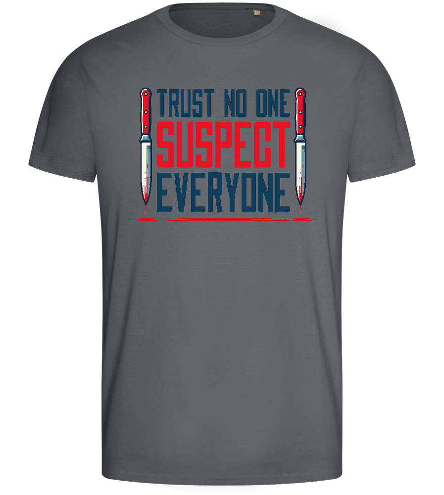 Trust No One Design - Basic men's fitted t-shirt_MOUSE GREY_front