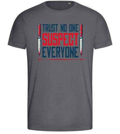 Trust No One Design - Basic men's fitted t-shirt_MOUSE GREY_front