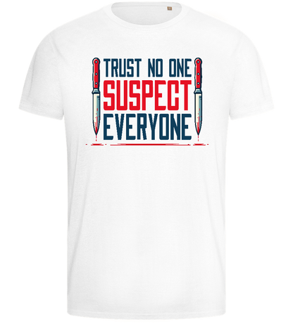 Trust No One Design - Basic men's fitted t-shirt_WHITE_front