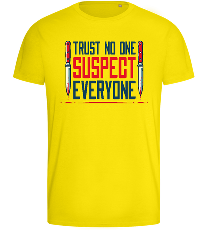 Trust No One Design - Basic men's fitted t-shirt_YELLOW_front