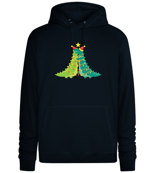 Dino Christmas Tree Design - Premium unisex hoodie_BLACK_front