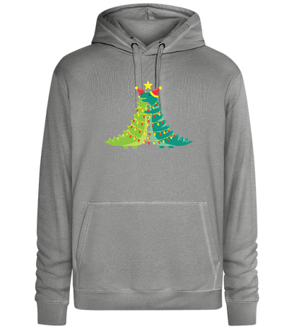 Dino Christmas Tree Design - Premium unisex hoodie_ORION GREY II_front