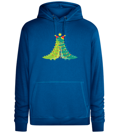 Dino Christmas Tree Design - Premium unisex hoodie_ROYAL_front