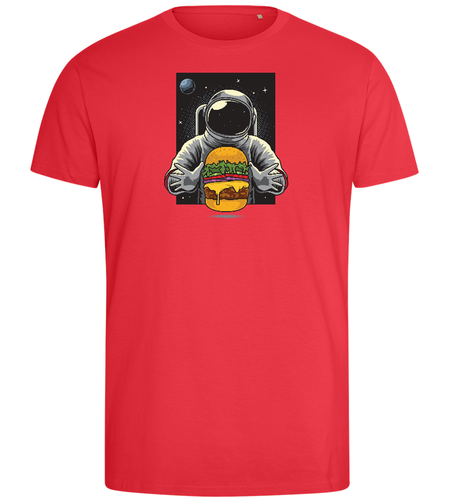 Spaceman Burger Design - Comfort men's fitted t-shirt_BRIGHT RED_front