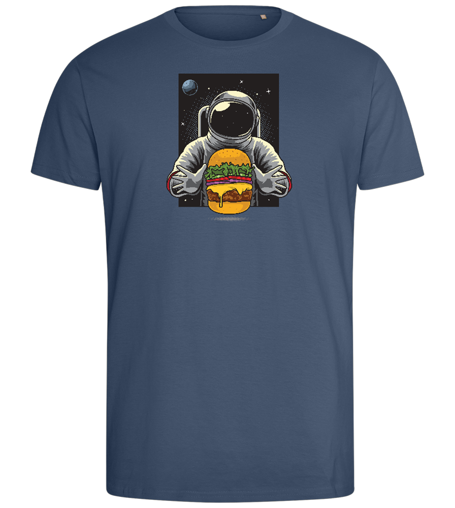 Spaceman Burger Design - Comfort men's fitted t-shirt_DENIM_front