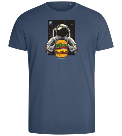 Spaceman Burger Design - Comfort men's fitted t-shirt_DENIM_front