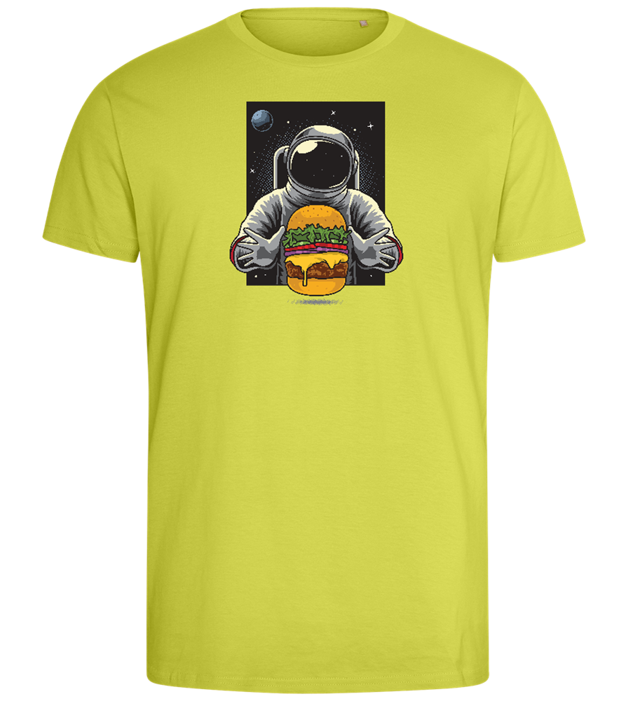 Spaceman Burger Design - Comfort men's fitted t-shirt_GREEN APPLE_front