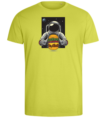 Spaceman Burger Design - Comfort men's fitted t-shirt_GREEN APPLE_front