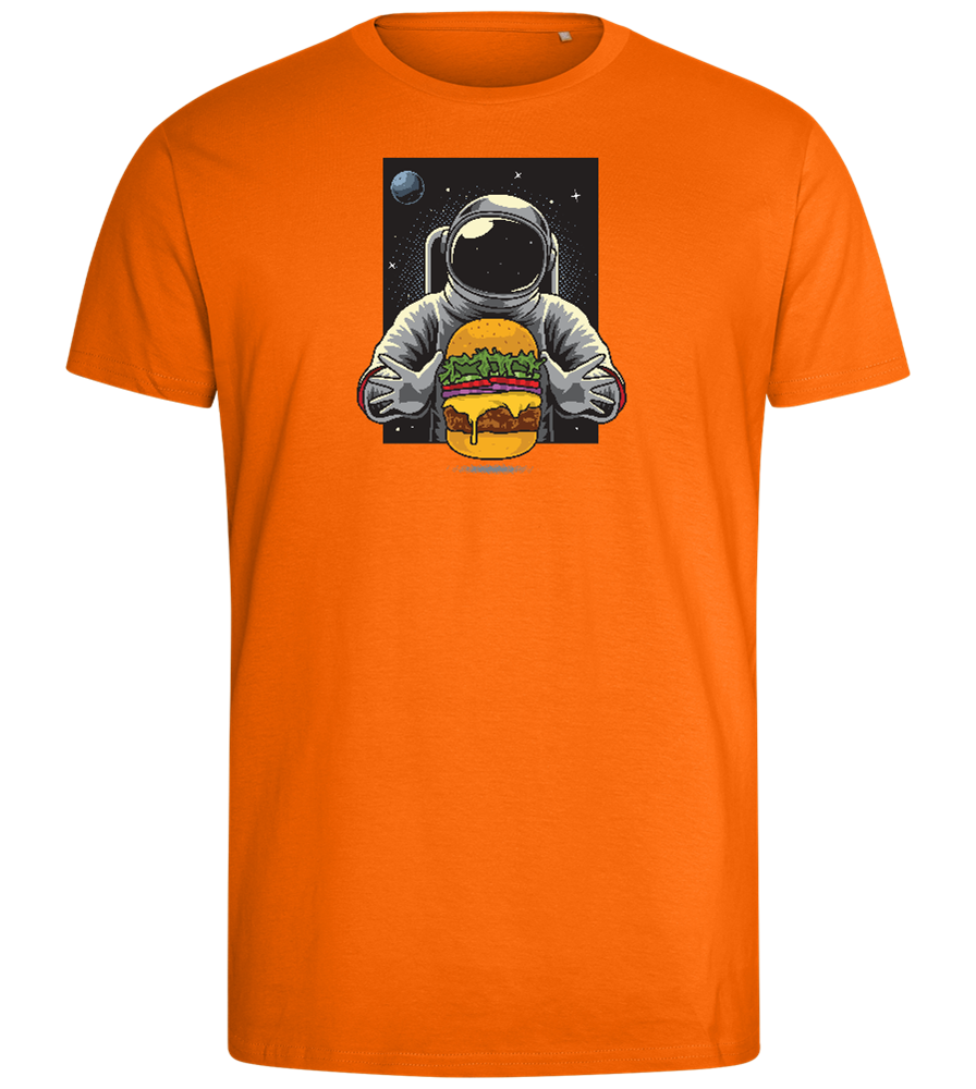 Spaceman Burger Design - Comfort men's fitted t-shirt_ORANGE_front