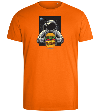 Spaceman Burger Design - Comfort men's fitted t-shirt_ORANGE_front