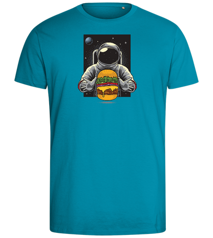 Spaceman Burger Design - Comfort men's fitted t-shirt_TURQUOISE_front