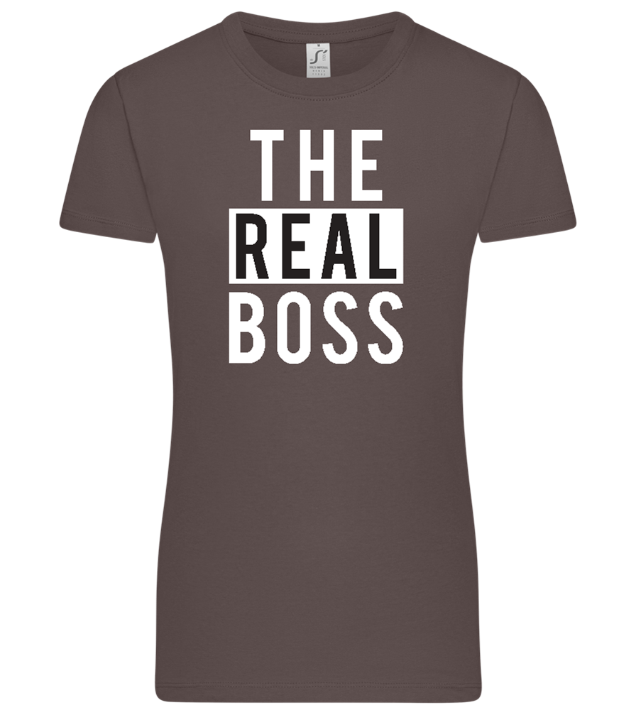 The Real Boss Design - Premium women's t-shirt_DARK GRAY_front