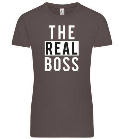 The Real Boss Design - Premium women's t-shirt_DARK GRAY_front