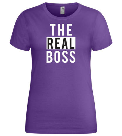 The Real Boss Design - Premium women's t-shirt_DARK PURPLE_front