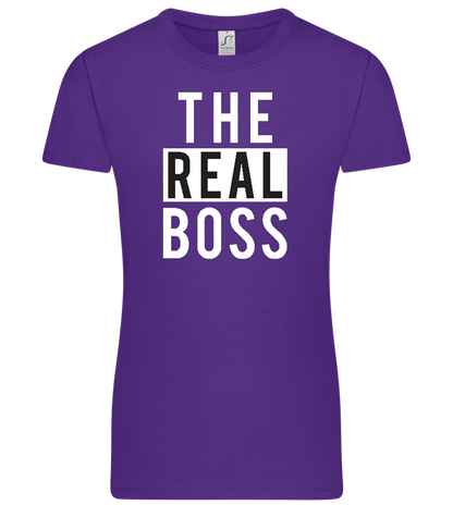 The Real Boss Design - Premium women's t-shirt_DARK PURPLE_front