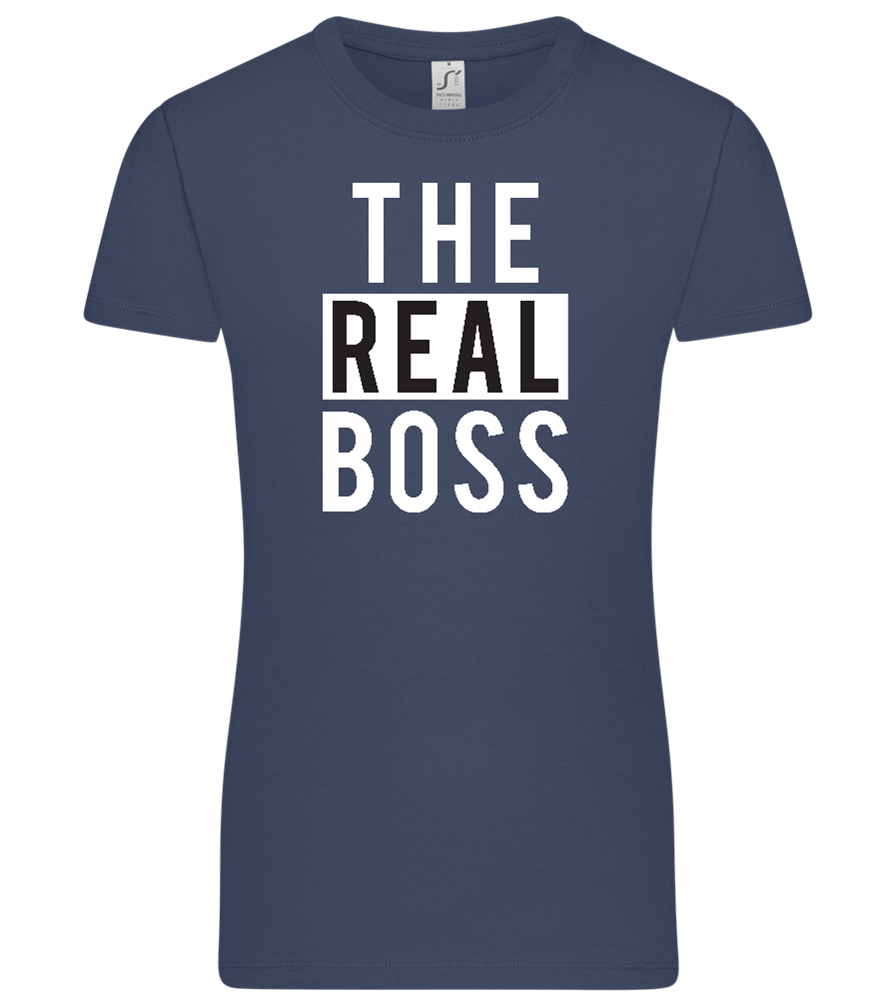 The Real Boss Design - Premium women's t-shirt_DENIM_front