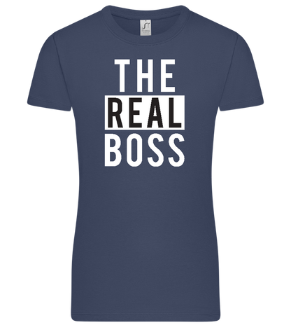 The Real Boss Design - Premium women's t-shirt_DENIM_front