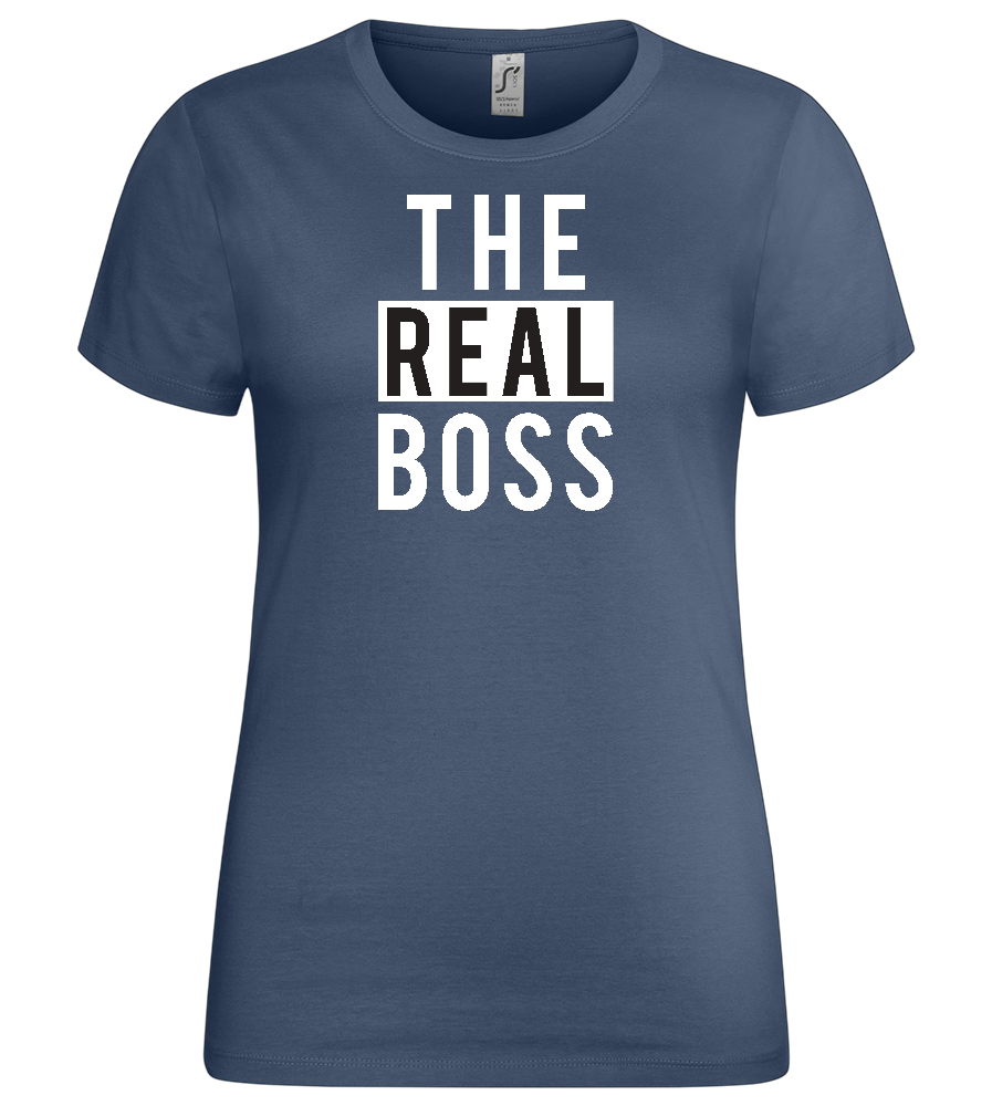 The Real Boss Design - Premium women's t-shirt_DENIM_front