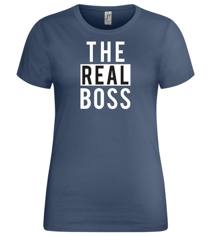 The Real Boss Design - Premium women's t-shirt_DENIM_front