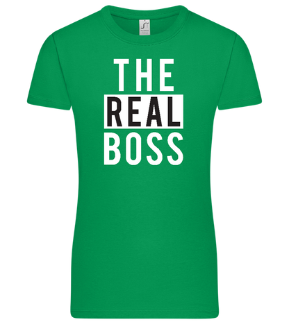 The Real Boss Design - Premium women's t-shirt_MEADOW GREEN_front