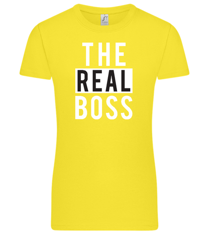 The Real Boss Design - Premium women's t-shirt_YELLOW_front
