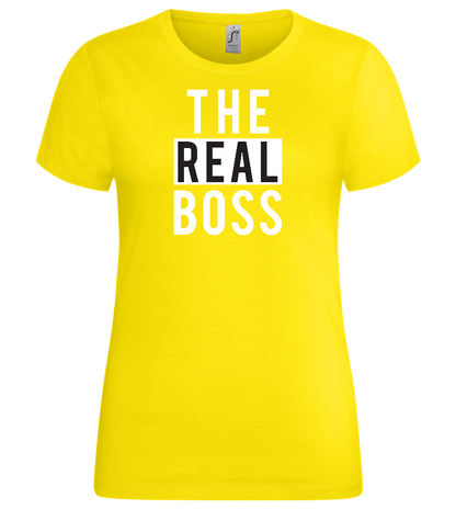 The Real Boss Design - Premium women's t-shirt_YELLOW_front