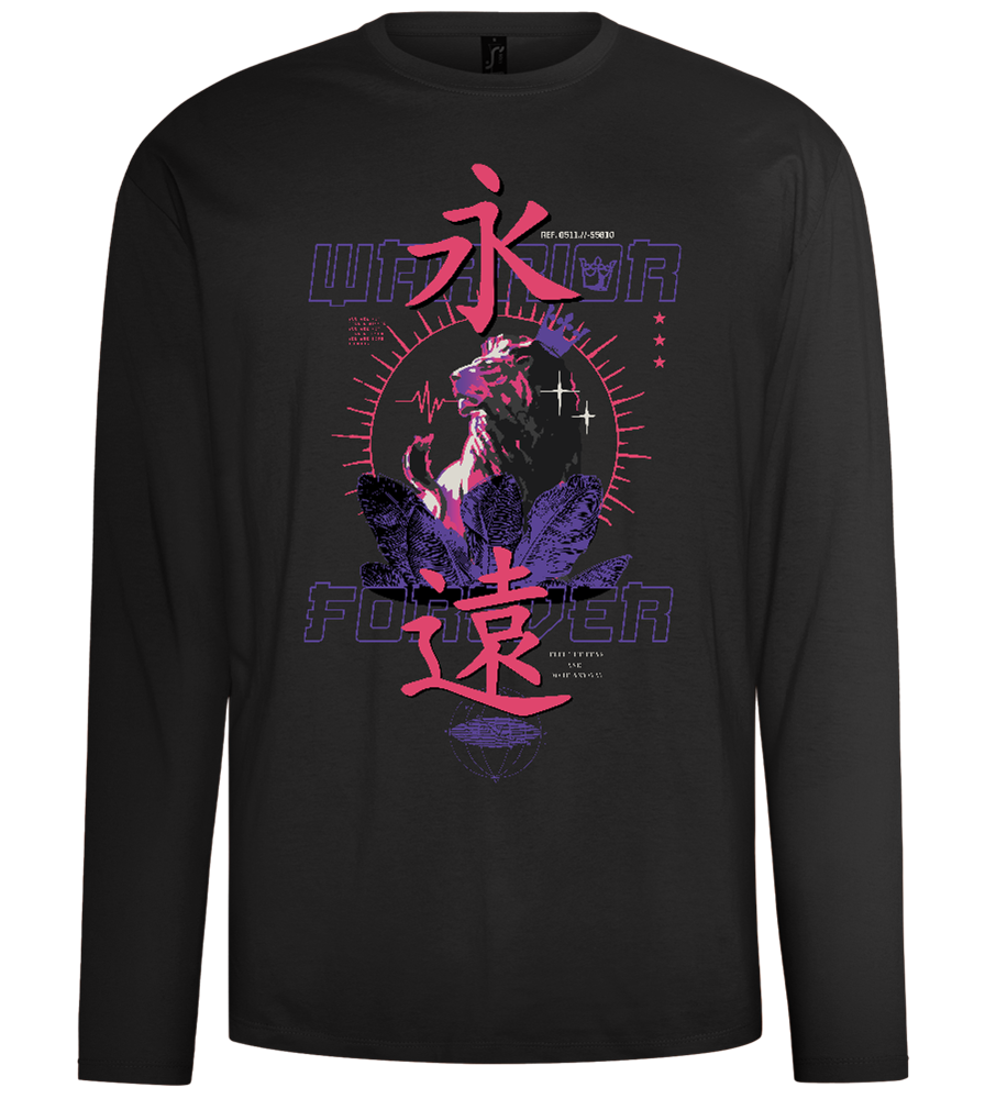 Warrior Forever Design - Comfort men's long sleeve t-shirt_DEEP BLACK_front