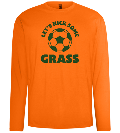 Let's Kick Some Grass Design - Comfort men's long sleeve t-shirt_ORANGE_front