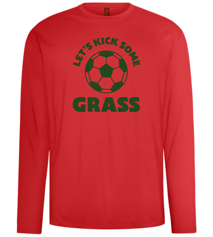 Let's Kick Some Grass Design - Comfort men's long sleeve t-shirt_RED_front