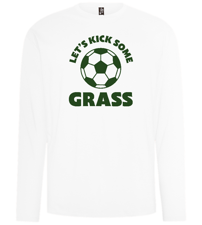 Let's Kick Some Grass Design - Comfort men's long sleeve t-shirt_WHITE_front