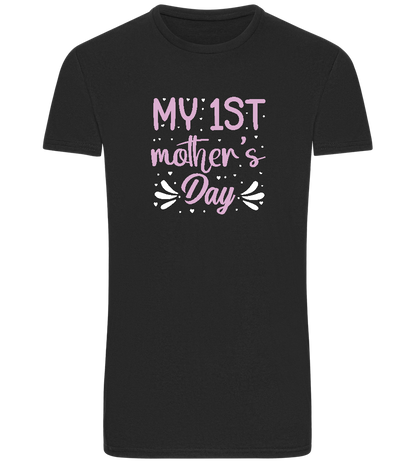 My 1st Mother's Day Design - Basic Unisex T-Shirt_DEEP BLACK_front