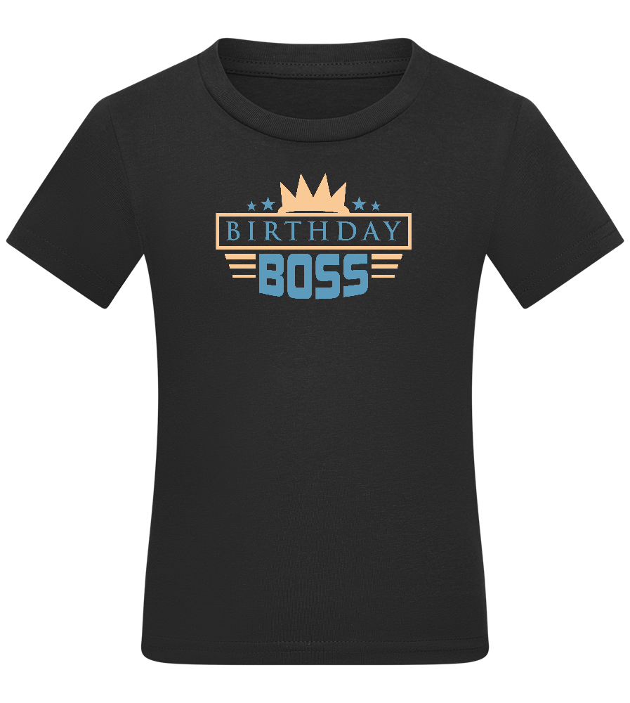 The Birthday Boss Design - Comfort boys fitted t-shirt_DEEP BLACK_front