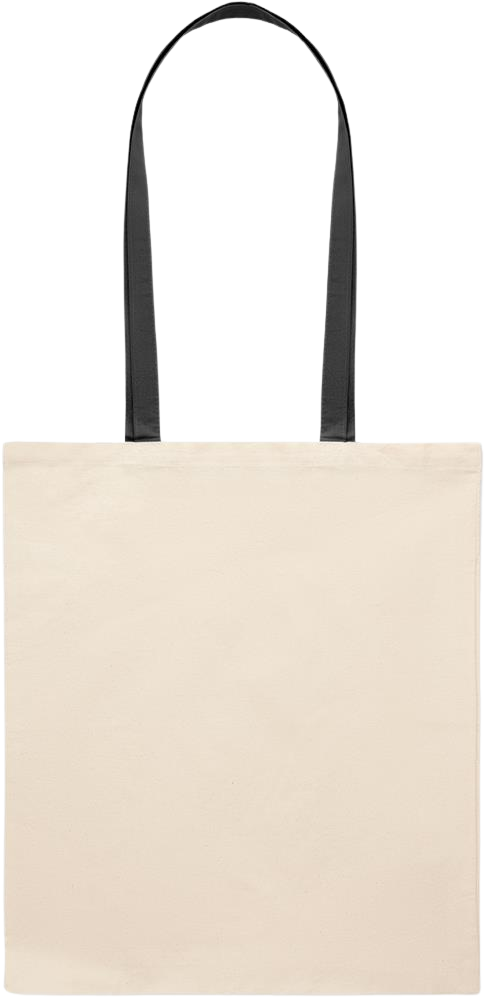 Essential colored handle tote bag_BLACK_front