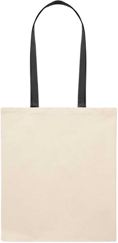 Essential colored handle tote bag_BLACK_front