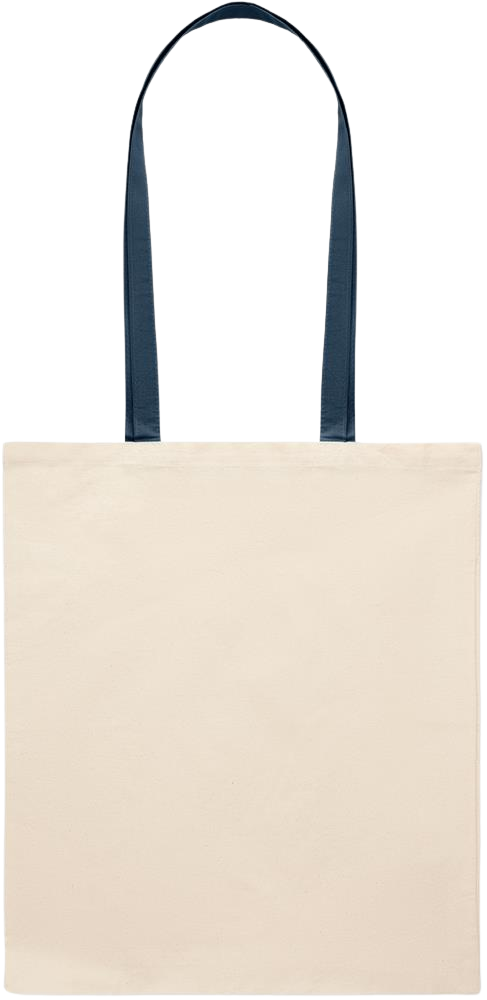 Essential colored handle tote bag_BLUE_front