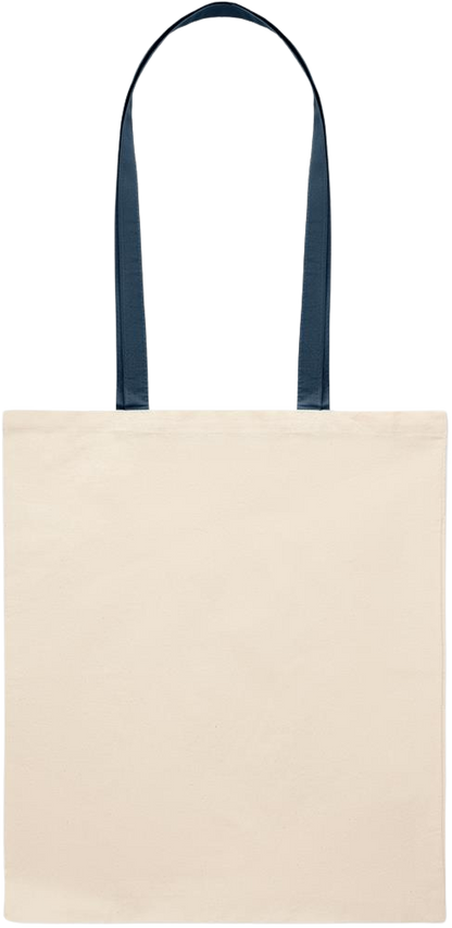 Essential colored handle tote bag_BLUE_back