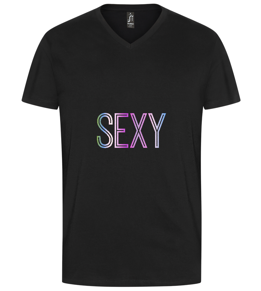 Sexy Design - Premium men's v-neck t-shirt_DEEP BLACK_front